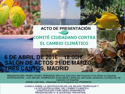 Presentación del Comité Ciudadano contra el Cambio Climático en Tres Cantos  (Madrid)