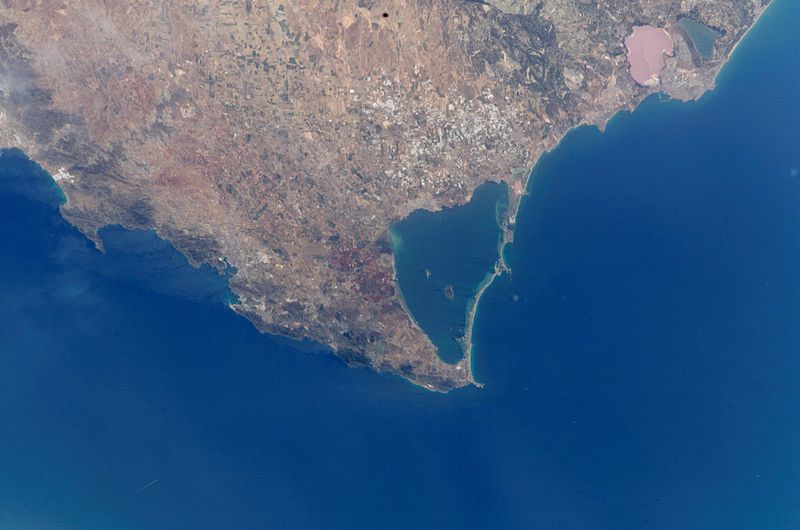 Fotografía de satélite del Mar Menor. Imagen: Miteco