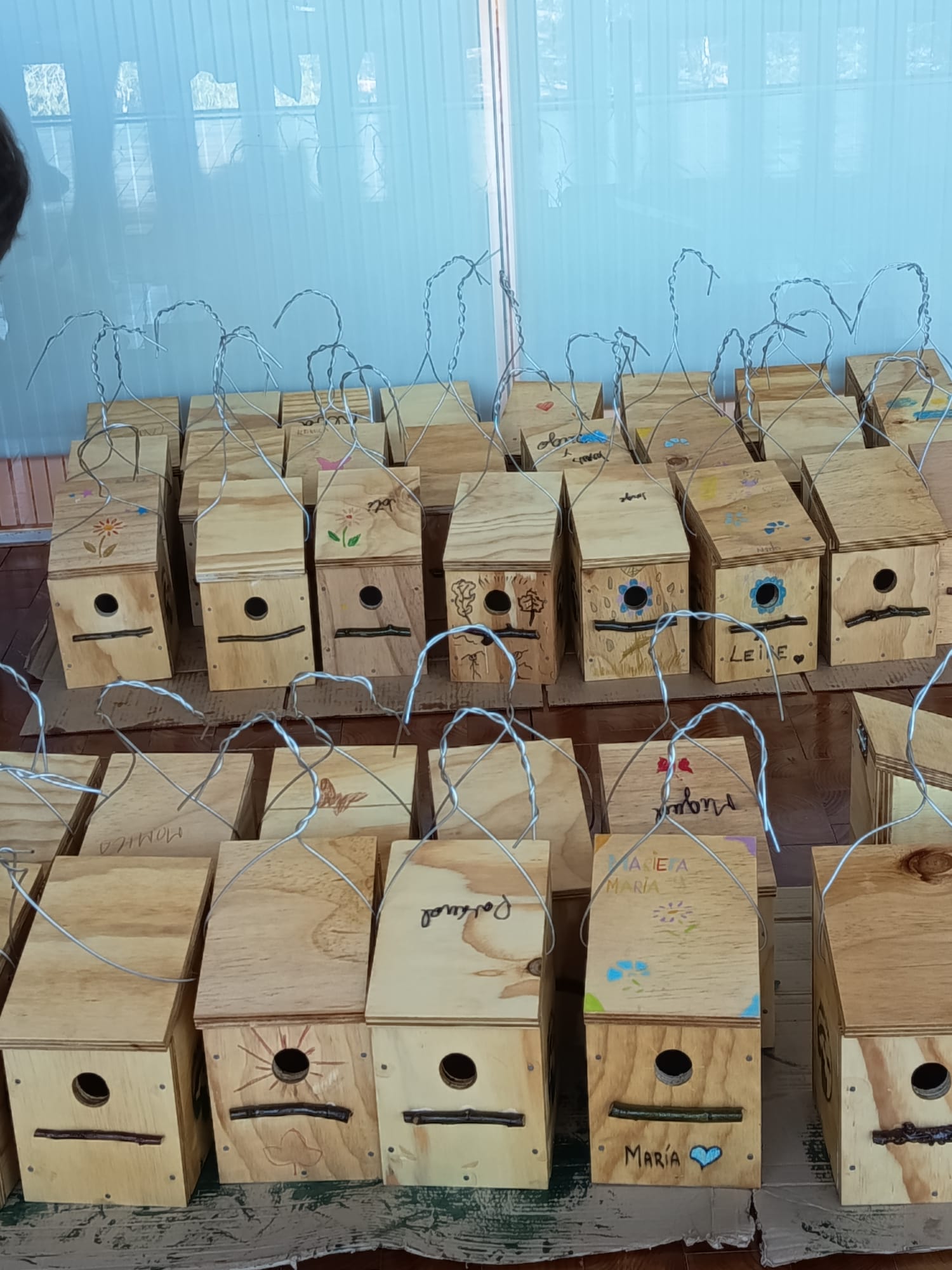 Las cajas nido ya terminadas. Foto: ANIDA Yecla