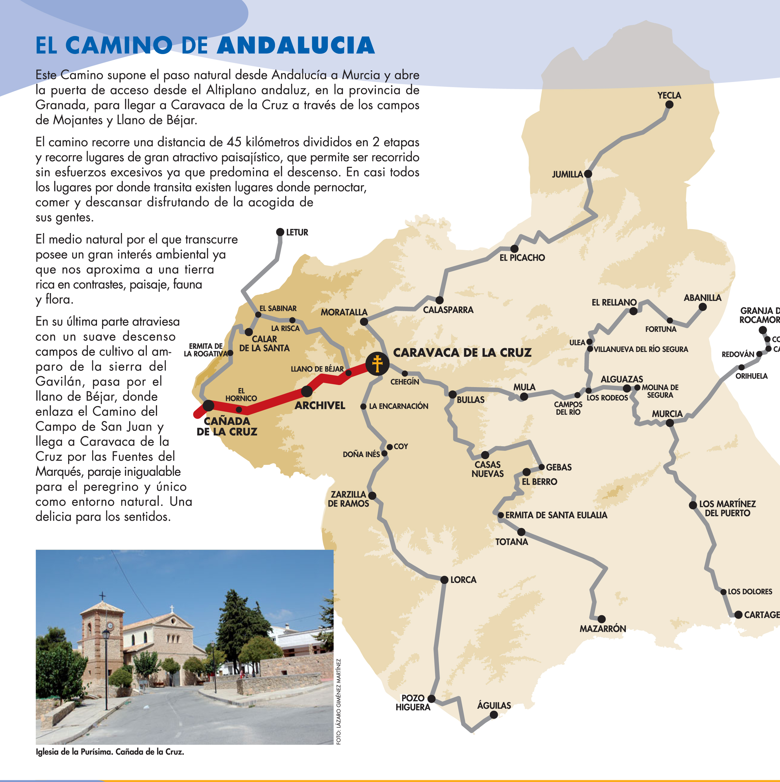 Extracto del folleto del Camino de la Vera Cruz desde Andalucía
