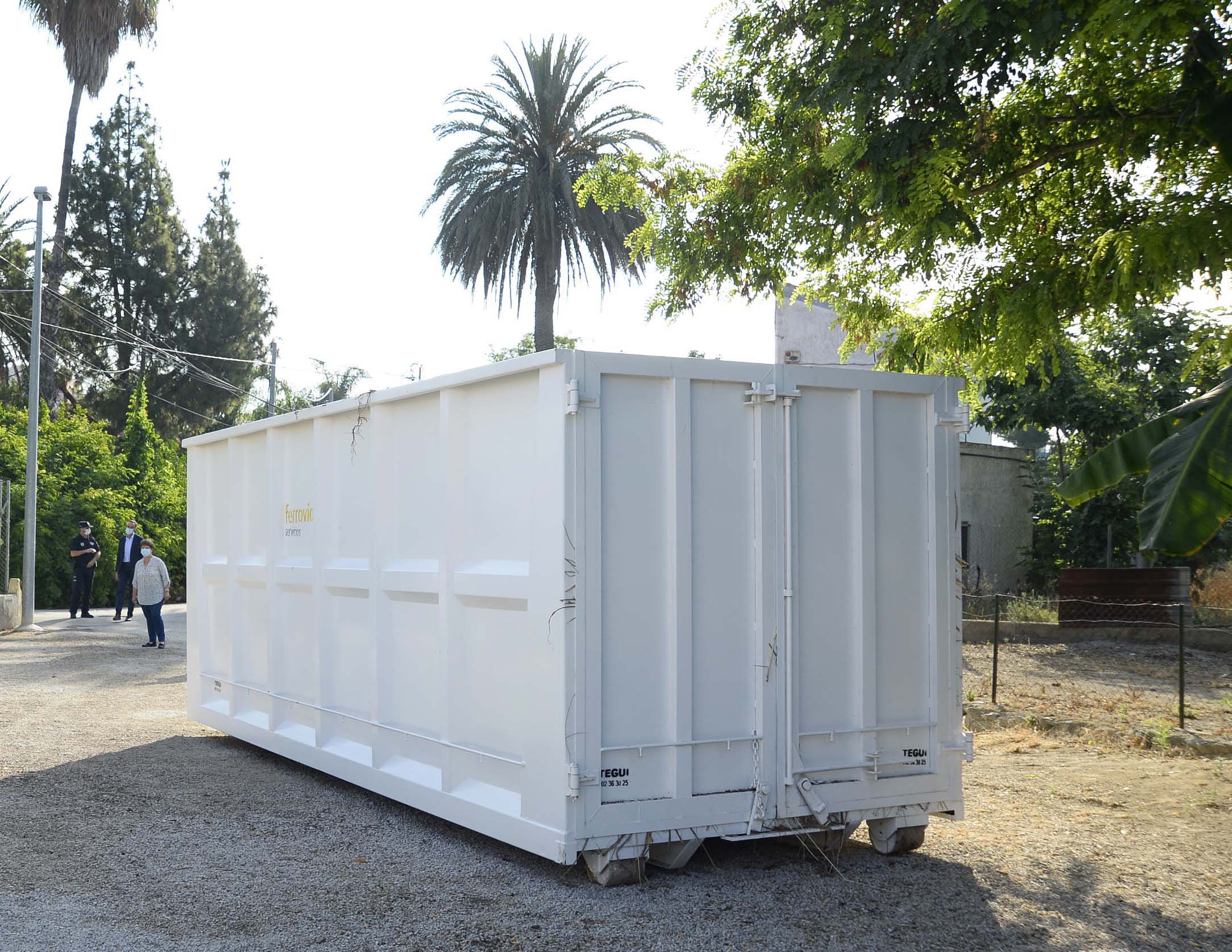 El contenedor para recogida de poda se coloca diariamente en una pedanía, de 09:00 a 15:00 h. Foto: Ayto. de Murcia