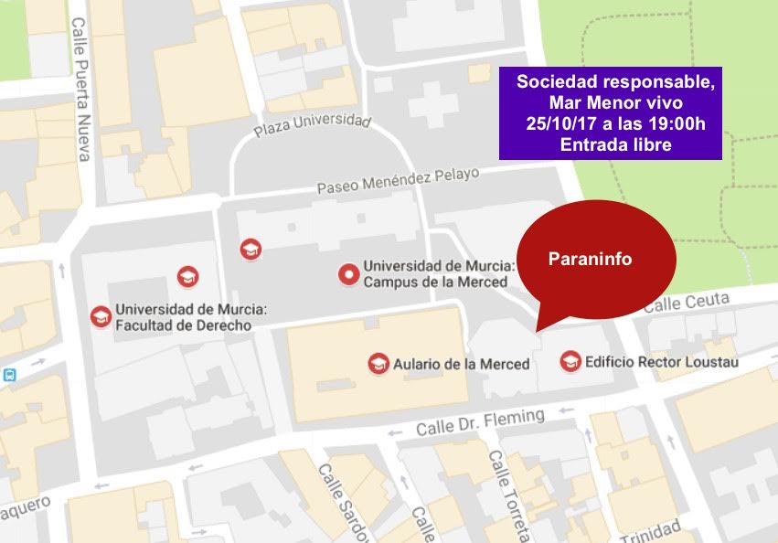 Ubicación del Paraninfo de la Universidad de Murcia (Campus de La Merced)