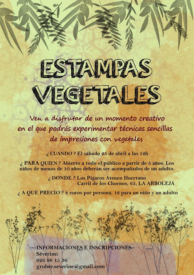 Taller de Estampas Vegetales en Los Pájaros Ateneo Huertano