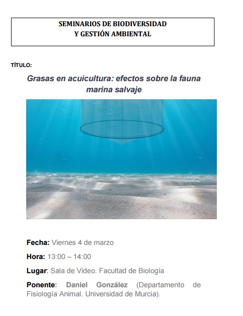 Seminario: Grasas en acuicultura: efectos sobre la fauna marina salvaje