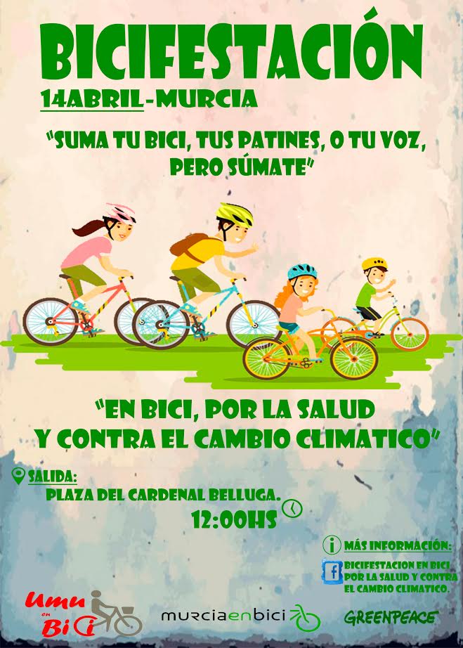 Bicifestación para la promoción de la bicicleta, con Murcia en Bici