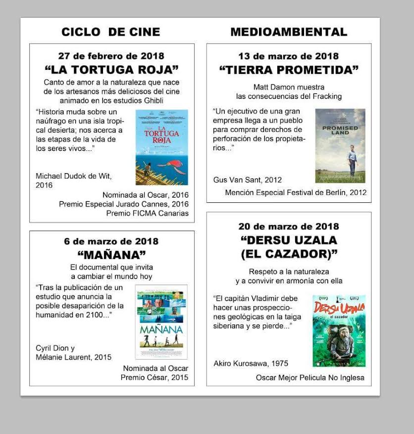 Ciclo de Cine Medioambiental, Ayto. de Caravaca de la Cruz