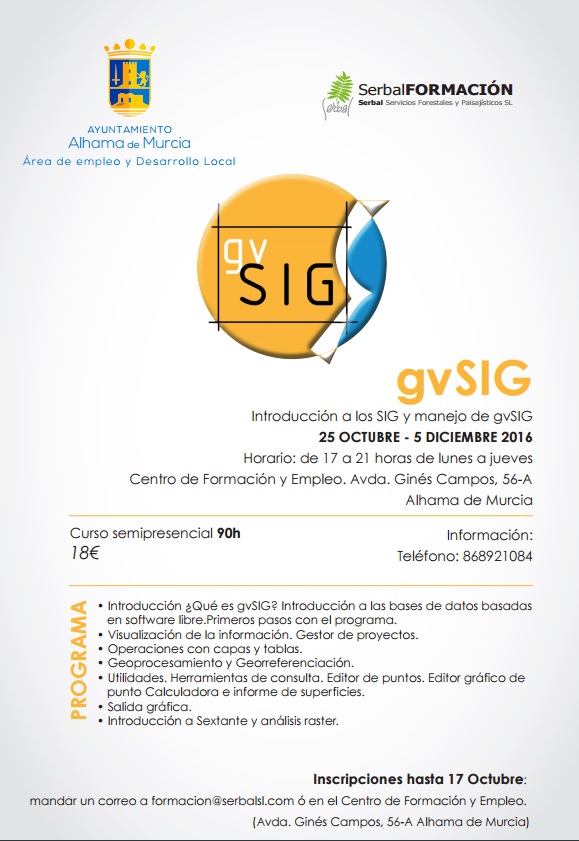Introducción a los SIG y manejo de gvSIG, con Serbal.