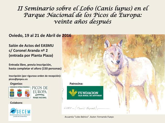II Seminario sobre el lobo en el PN Picos de Europa. Cartel