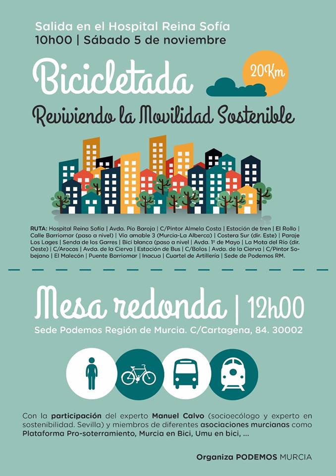 Bicicletada + Mesa Redonda sobre la bici y la movilidad sostenible, con Podemos RM
