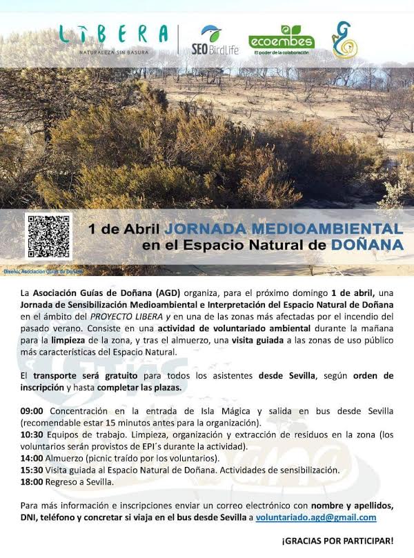 Jornada Medioambiental en Doñana, con AGD