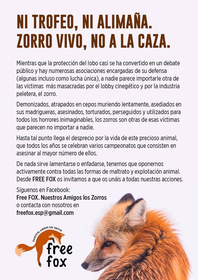 Manifiesto contra la caza del zorro, con Free fox