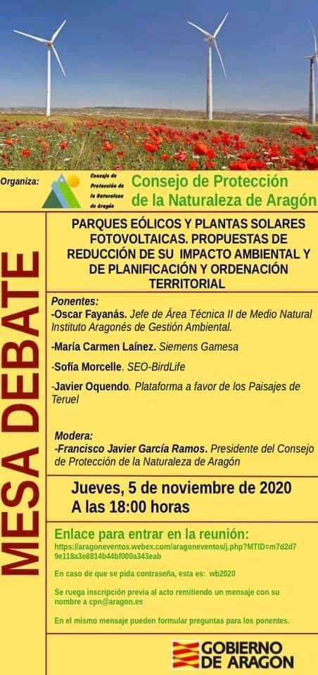 Propuestas de reducción de impacto de parques eólicos y solares, con el Gobierno de Aragón