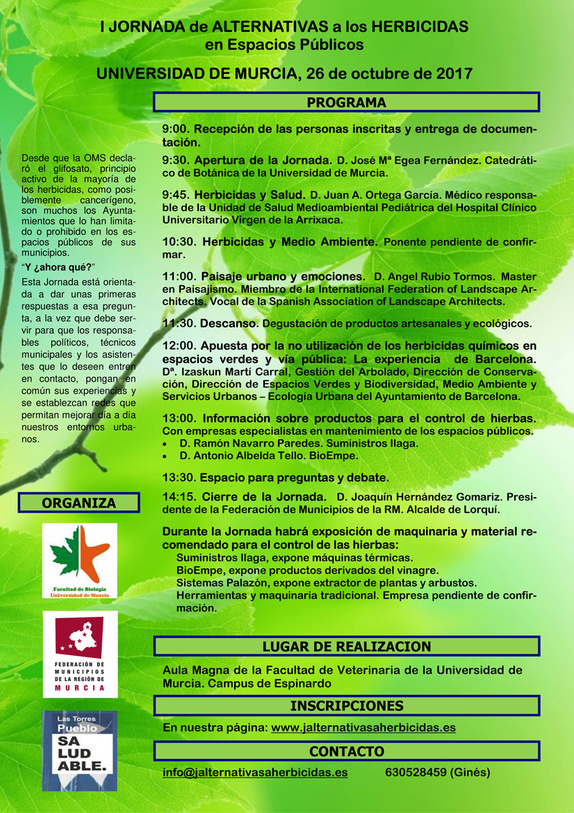 I Jornada de Alternativas a los Herbicidas, con la UMU