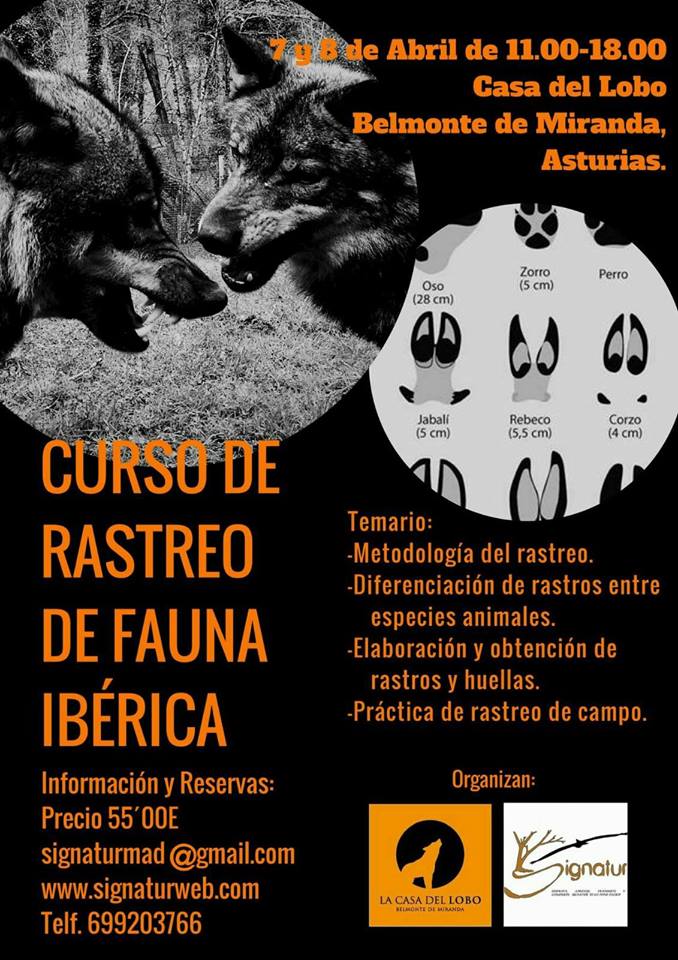 Curso de Rastreo de Fauna en Asturias, con Signatur
