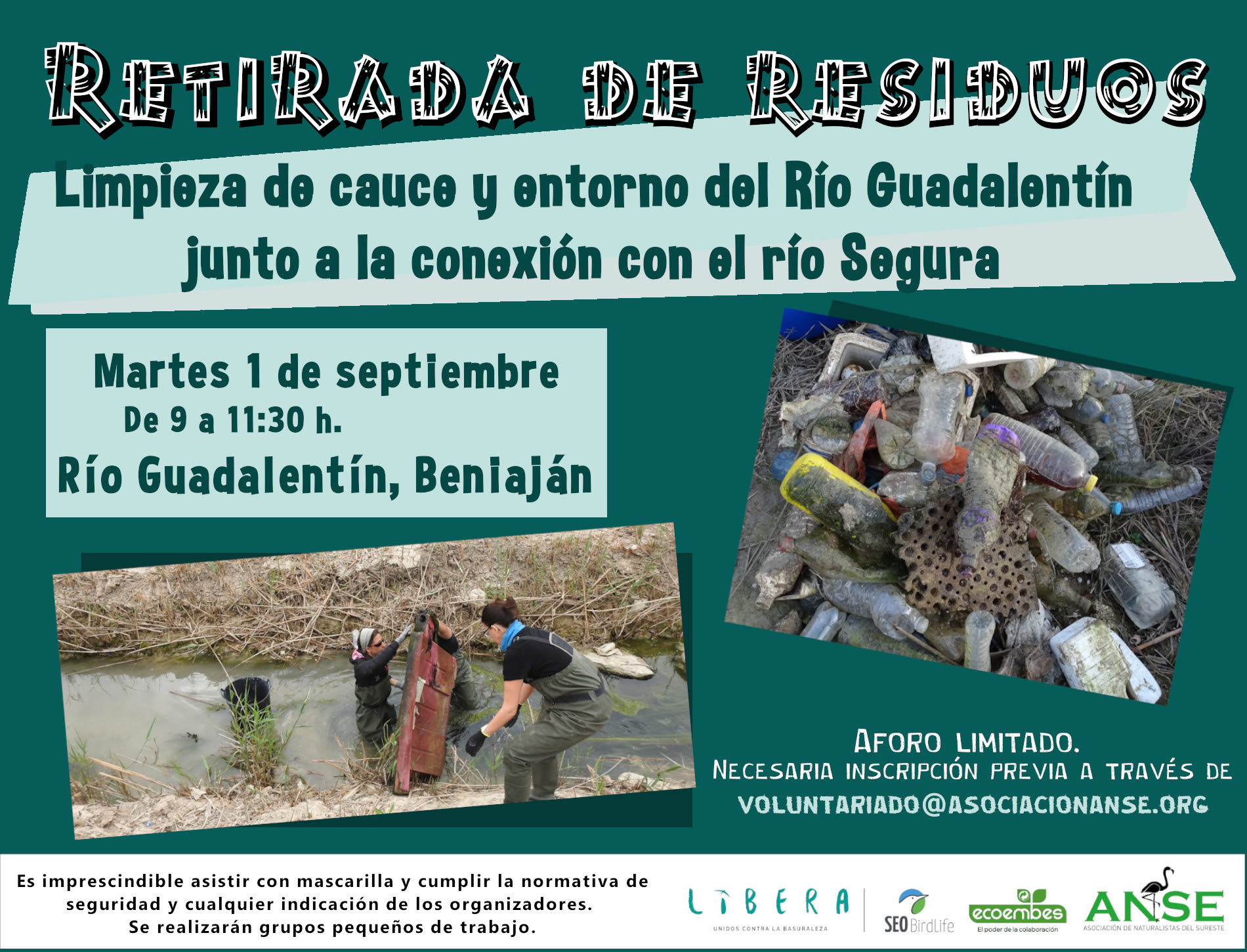 Retirada de residuos del río Guadalentín, con ANSE