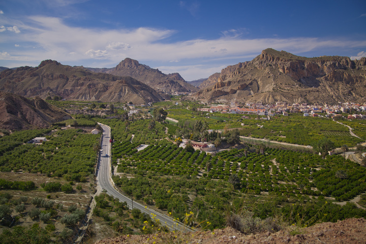 Fotografía aérea del Valle de Ricote. Imagen: CARM