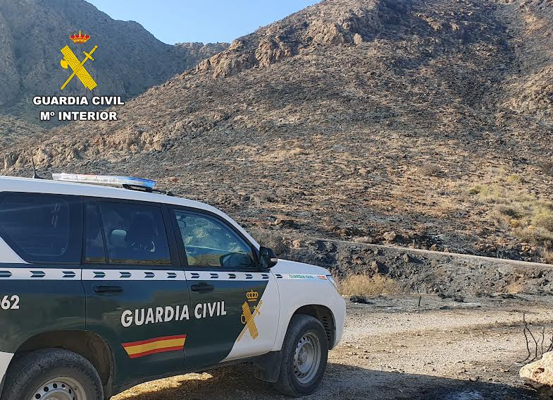 El fuego afectó a de más de ocho hectáreas. Foto: GC de la Región de Murcia